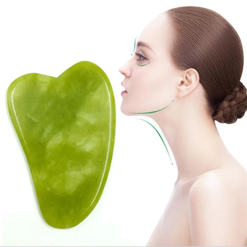 Tablero de masaje de Jade Guasha, rascador Gua Sha de piedra Natural, herramienta de belleza, placa de raspado de meridianos para el cuidado de la salud, masajeador para perder peso