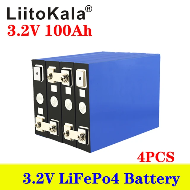 4pcs LiitoKala 3.2V 90Ah 100Ah 105Ah LiFePO4 battery can form 12V battery Lithium-iron phospha Can make Boat battery car battery 3