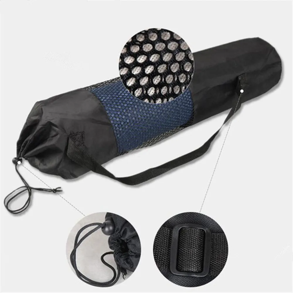 Durable Yoga Mat Bag Portable Yoga Mat Breathable Mesh Bag Nylon Carrier Washable Adjustable Strap Carry Bag Fitness Exercise528