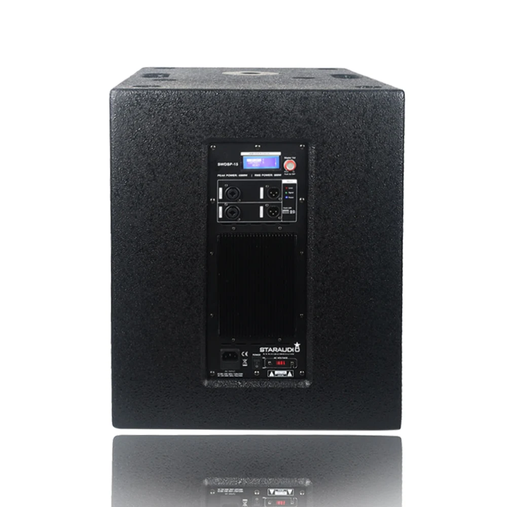 powered subwoofer for theater club church events school player swdsp15 speaker wooden sub