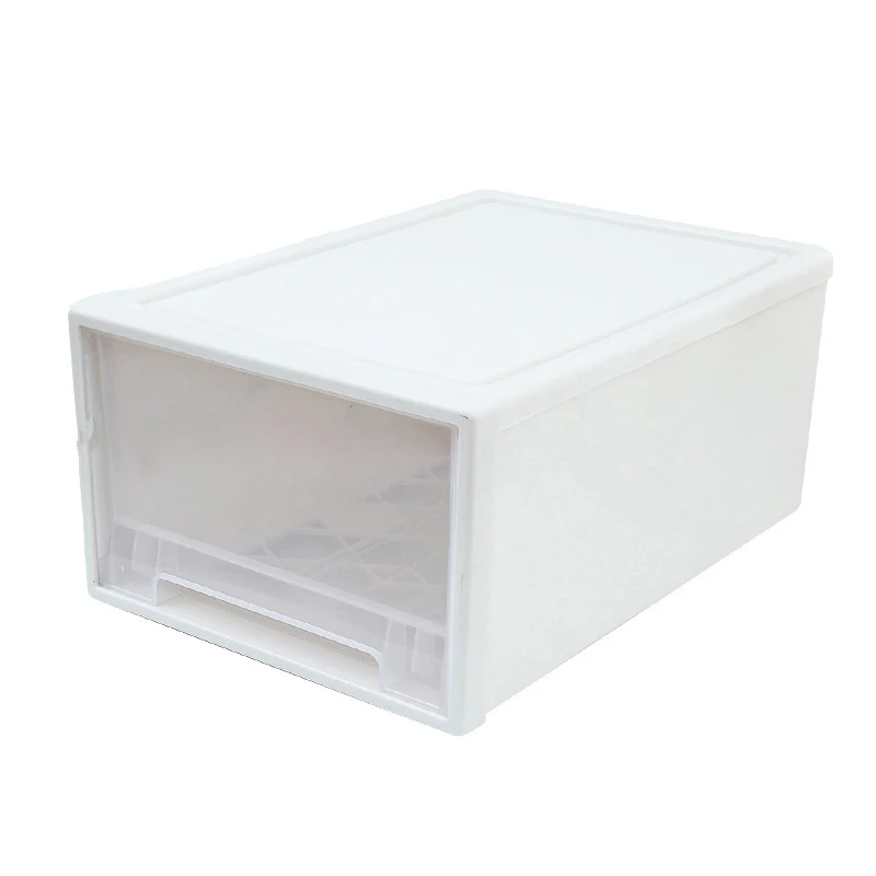 Пластиковый ящик типа чехол для хранения шкаф ящик для обуви и одежды коробка WXV - Цвет: lighe grey
