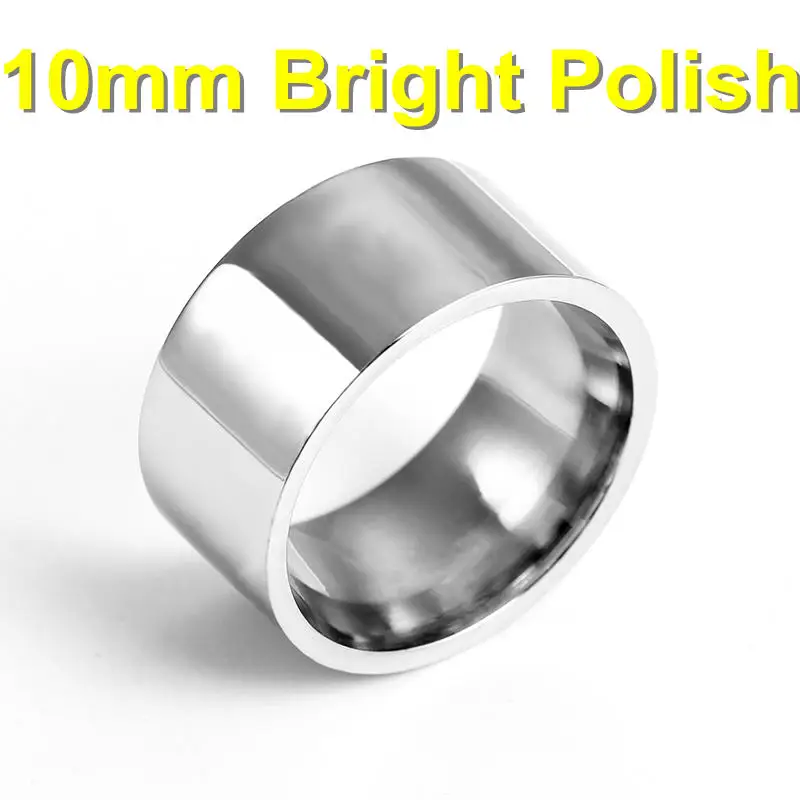 18 мм тусклый черный титан кольцо для мужчин - Цвет основного камня: 10mm Bright Silver