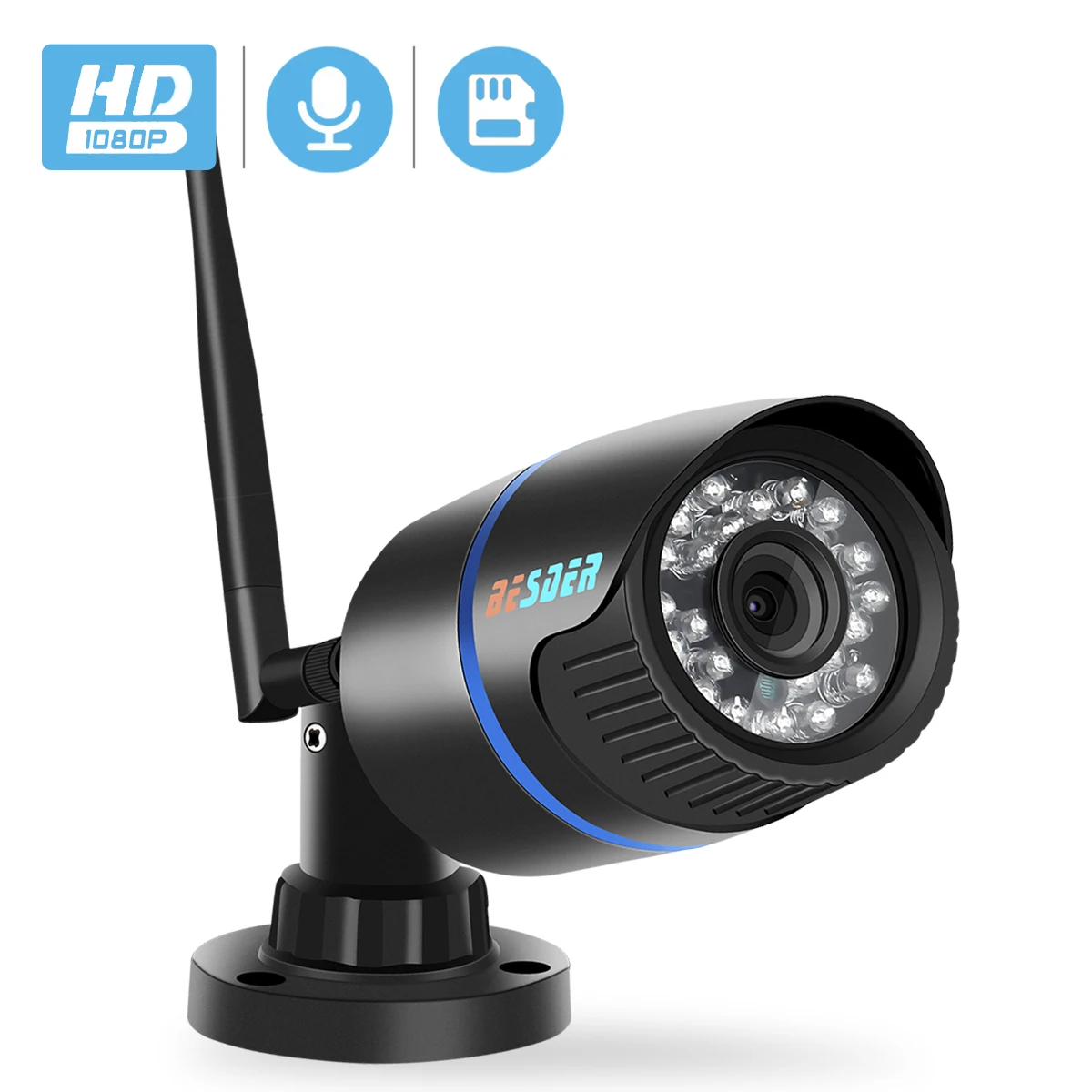 BESDER1080P IP камера Wifi IR ночного видения SD карта беспроводная 2MP аудио запись пуля Onvif