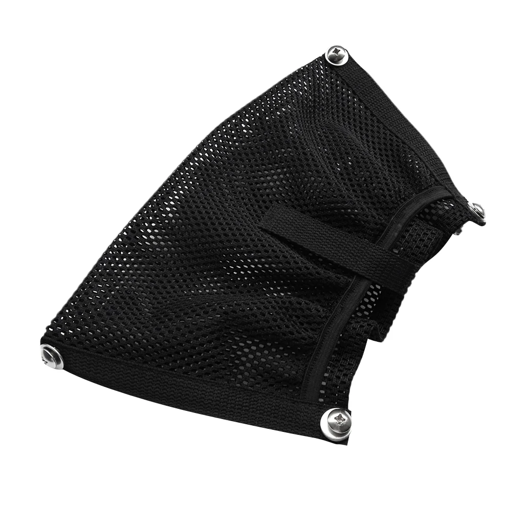 Black Nylon Gear Storage Mesh Pouch Holder Bag For Marine Boat Kayak Canoe