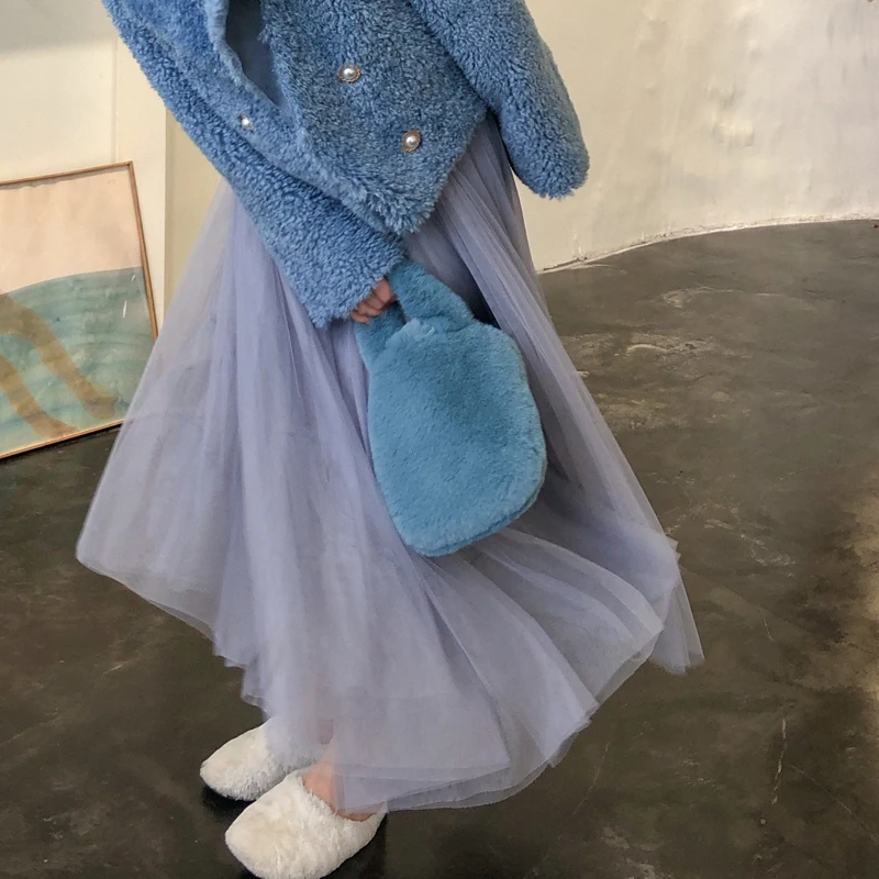Милый Макарон карамельный цвет мини меховая сумка для женщин Зимняя мода милые Kawaii для девочек из искусственной норки сумки уличная стильная мягкая плюшевая сумка