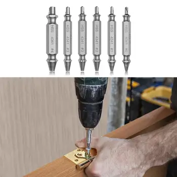 

6Pcs Drill Bits Screw Extractor Bolt Extractor Breaker Screw Bolt Remover for Stripping Breaking Seizing Stripping Supply