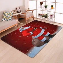 3D Рождественский коврик с принтом Санта Клауса, Противоскользящий коврик для кухни, столовой, камина, пола, фланелевый ковер, прочное Рождественское украшение для дома