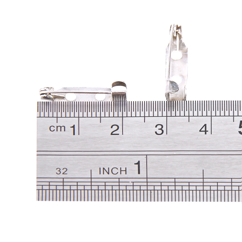 Bulk 100 silver color Brooch Back Safety Catch Bar Pins Badge Sewing Craft Jewelry Tools for Gluing Resining 20mm & 25mm