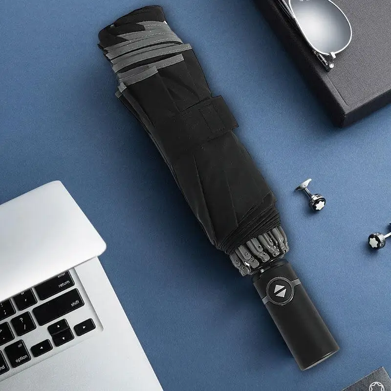 

Pongee Automatic Umbrella Portable for Men Wind Resistant Folding Automatic Umbrella Rain Women Rain Gear Parasol Paraguas