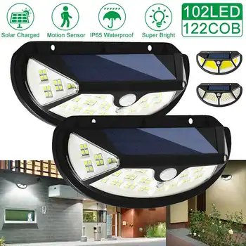 

100W Outdoor Solar Lights LED COB 2835SMD Solar Wall Lamp Wireless Motion Sensor Wall Lights IP65 Waterproof 3 Optional Modes