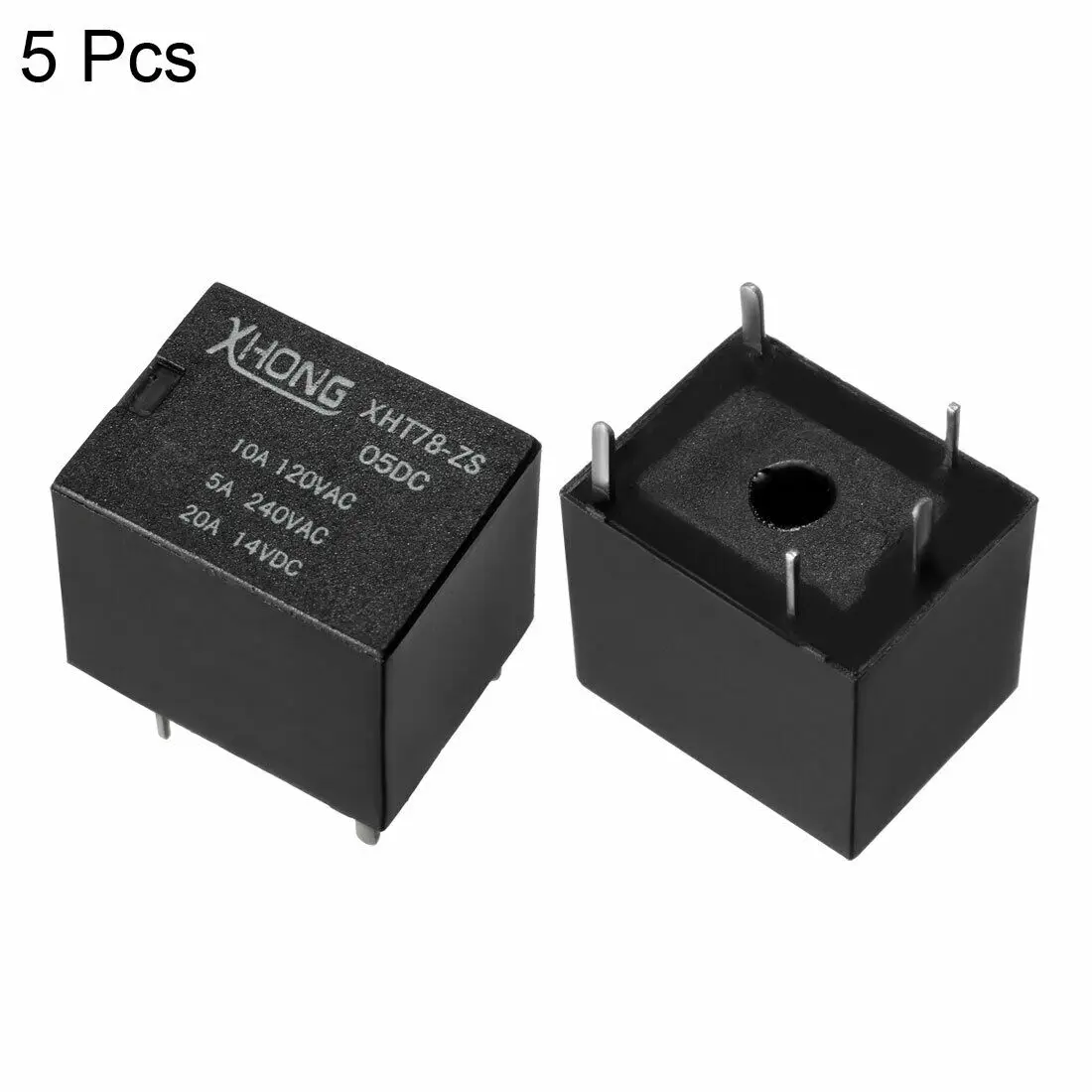 DC5V катушки 5Pin мини PCB электромагнитный Мощность реле XHT78-ZS 10A 120 В переменного тока 5 шт