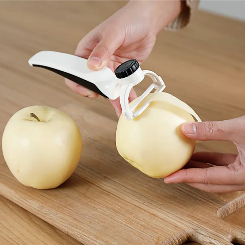 Vacclo кухонная креативная вращающаяся на 180 ° керамическая Дыня Овощечистка для дома, не повреждает руки, фруктовый строгание, кухонные аксессуары, нож - Цвет: Белый