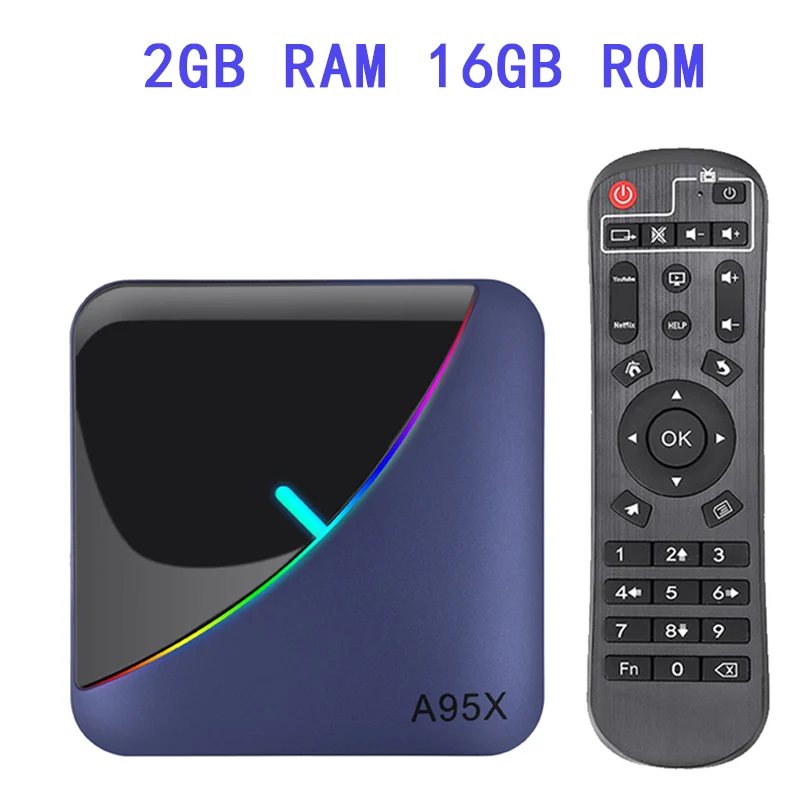 A95x F3 RGB Light Android 9.0 Smart TV Box Android 9.0 4GB 64GB Amlogic S905X3 WIFI H.265 8K 60fps Netflix Youtube Set Top Box - Цвет: 2G 16G TV BOX