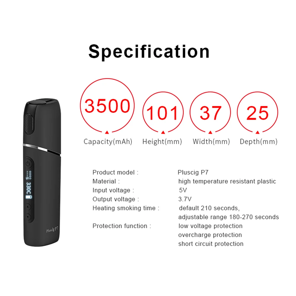 Vape Pluscig P7 набор с 3500 мАч подходит для IQO сигарет электронная сигарета нагревающая