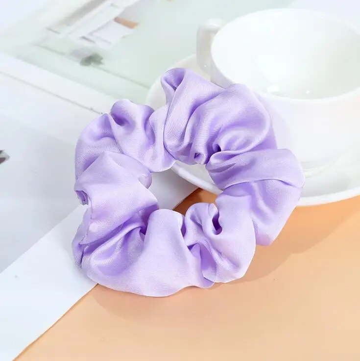 headbands for women 6/10/12/20/30/50Pcs Fashion Women Silk Solid Scrunchies Elastic Hairbands Girls Hair Tie Hair Rope Hair Accessories hair bow for ladies Hair Accessories