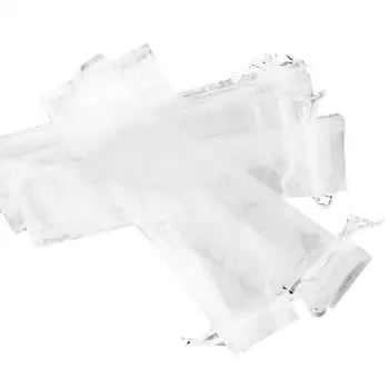 

New 50pcs White Drawstring Organza Folding Hand Fan Pouch Party Wedding Favor Gift Bags