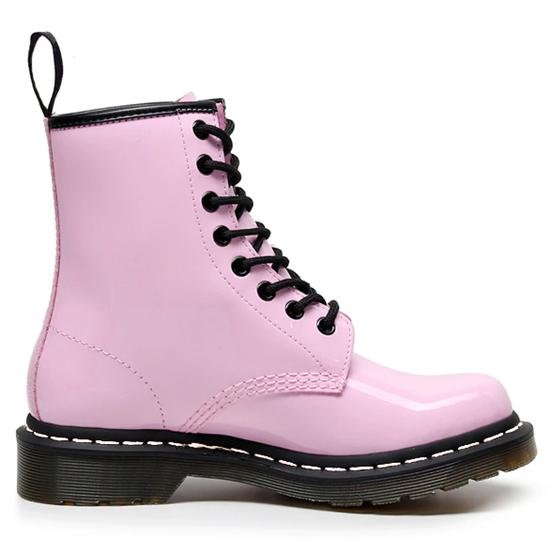 Botas de piel auténtica para Mujer, botines rosas para motocicleta, zapatos  Punk para Primavera, otoño e invierno, 2022|Botas hasta el tobillo| -  AliExpress