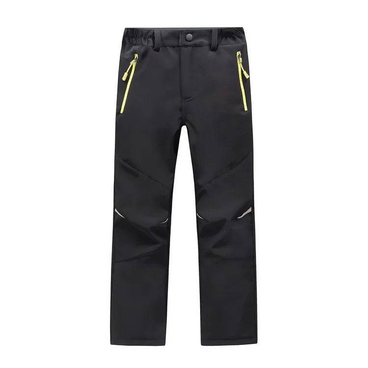 

New Style CHILDREN'S Soft Shell Pants Fleece Liner Waterproof Warm Foreign Trade Mountain Climbing Sports Ski Pants Light Board
