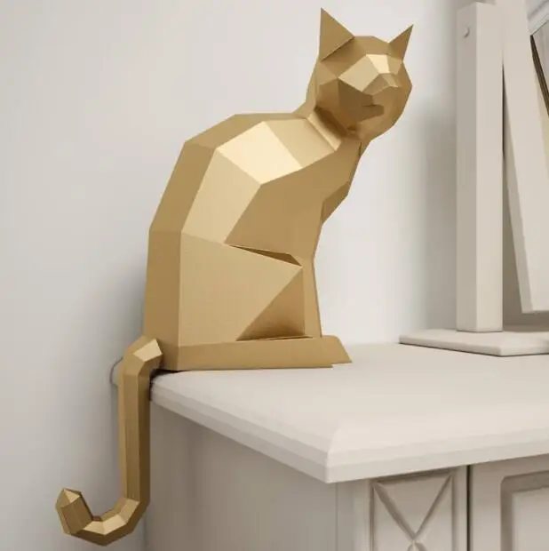 

Precut Sit Cat Paper 3D DIY Material Manual Creative Home Decor Props #2757 Hand Made Cute Geometric Paper Puzzle Figures