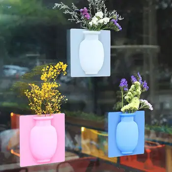 

Silicone Vase Stickers Suction Cup Wall Mounted Soft Vase Wall Vase Refrigerator Bathroom Living Room Wall Decoration Stickers