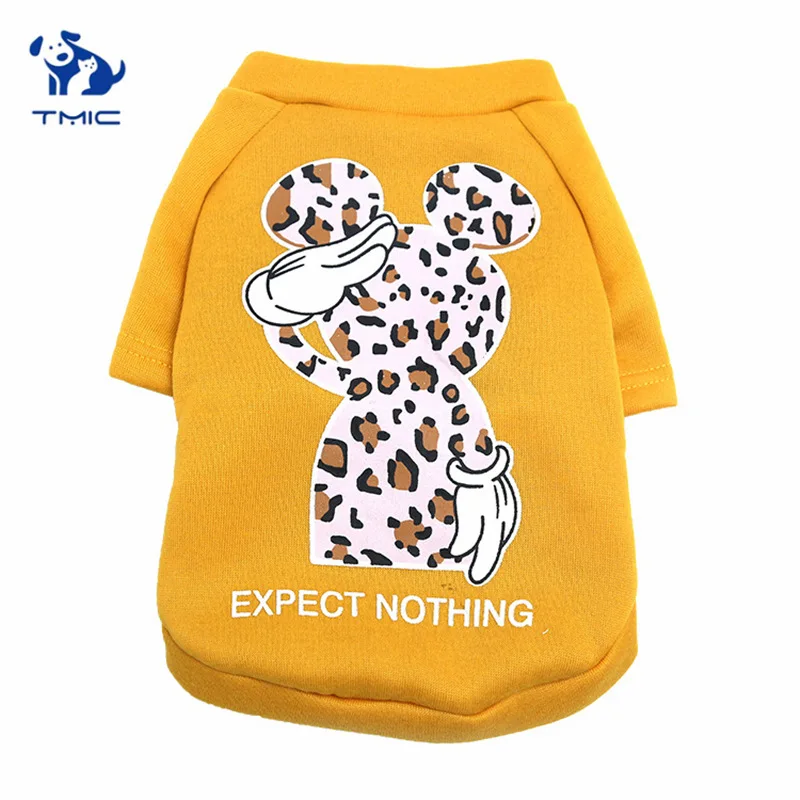 New Style Small Dogs Clothes Warm Cat Clothing For Pet Dog Coat Sweater Dogs Jacket Chihuahua Pure Cotton Clothes Outfit XS-XXL - Цвет: Yellow