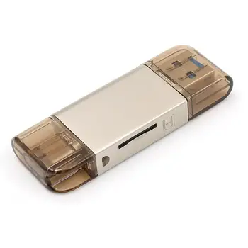 

2-in-1-Kartenleser, Zinklegierung, Micro-SD/NM-Kartenleser Mit USB- Und USB-C-Schnittstelle