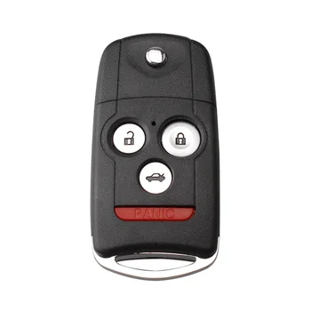 

4 Button Flip Folding Remote Car Key Fob Case Shell with Key Blank Replacement for Honda Accord for Acura MDX RDX TL TSX ZDX
