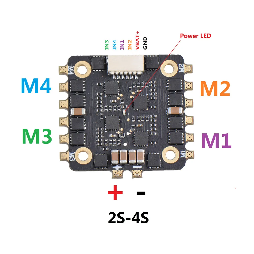 JHEMCU EM15A 20x20 мм 15A/25A BLheli_S 2-4S 4в1 DShot600 бесщеточный ESC для радиоуправляемого дрона FPV гоночный Квадрокоптер Мультикоптер модель игрушки