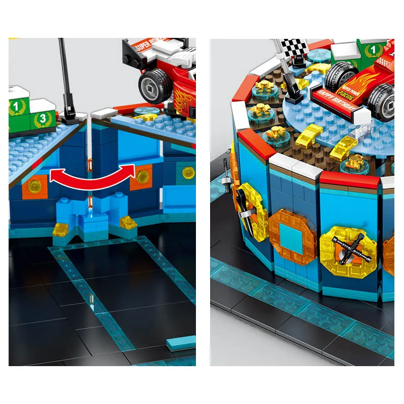 Blocos de Construção para Carro de Corrida Bolo de Aniversário Caixa de Presente Presentes dos Namorados Presentes de Natal Senbao Bloco Técnica Faça Você Mesmo Brinquedo Tijolos Brinquedos 7 Brinquedos e hobbies