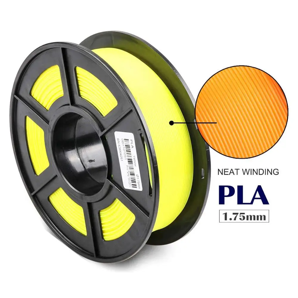 Orderly PLA-Yellow SUNLU нить PLA 1,75 мм 1 кг для намотки волокон 3d принтер точность размеров+/-0,02 мм - Цвет: Orderly PLA-Yellow