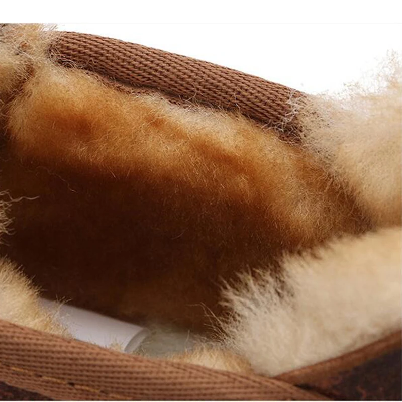MEIKI/модные зимние мужские ботинки наивысшего качества на шнуровке; зимняя обувь из натуральной овечьей кожи; Натуральная шерсть; ботильоны на меху; 38-44