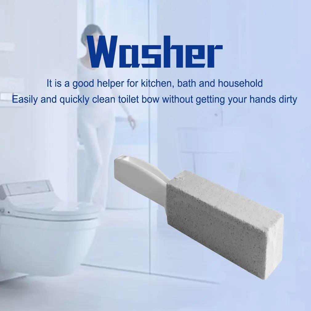 2018 new 1Pc Toilets Cleaner Stone Natural Pumice Stone Toilets Brush Quick Cleaning Stone Cleaner With Long Handle for Toilets