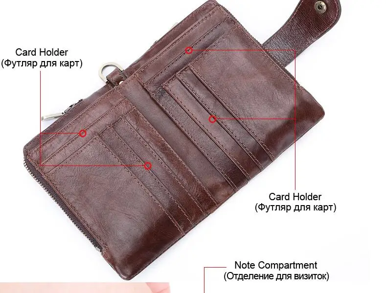 new Men ID/Credit Card Holder Bifold Front Pocket Wallet RFID Blocking Business card holder genuine leather