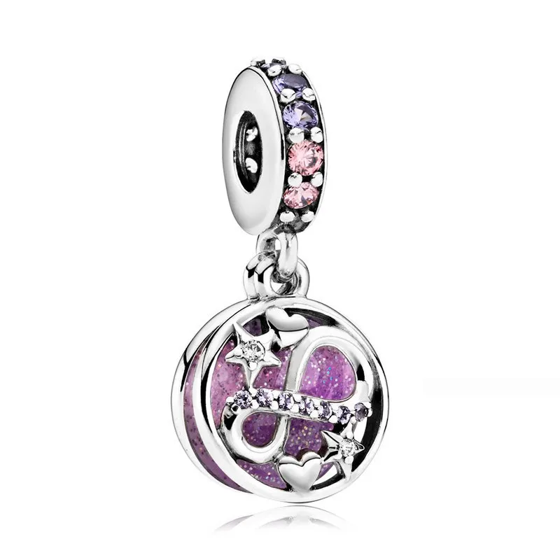 Fashion jewelry accessories 925 sterling silver pendant infinity love charm fit Pandora bracelet beads making for women | Украшения и