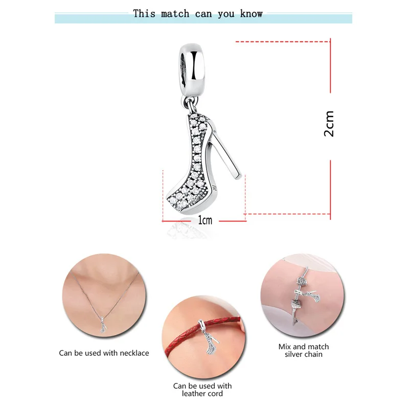 Silver Charm Bead Jewelry DIY For Women Fit Original Pandora Bracelet