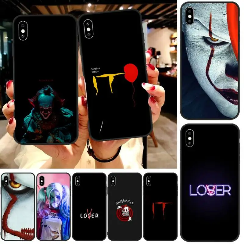

Stephen King s It pennywise Black Soft Shell Phone Case Capa For iphone6 6s plus 7 8 7 8 plus X XR XS MAX 11 Pro Max Cover