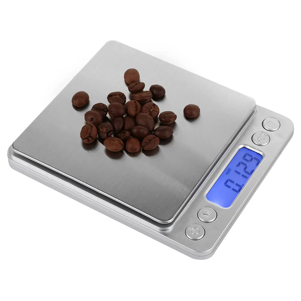 Mini Scale I2000 3kg 0.1g Stainless Steel Platform Bar with Tray Jewelry Weighing Tool LCD Display Practical