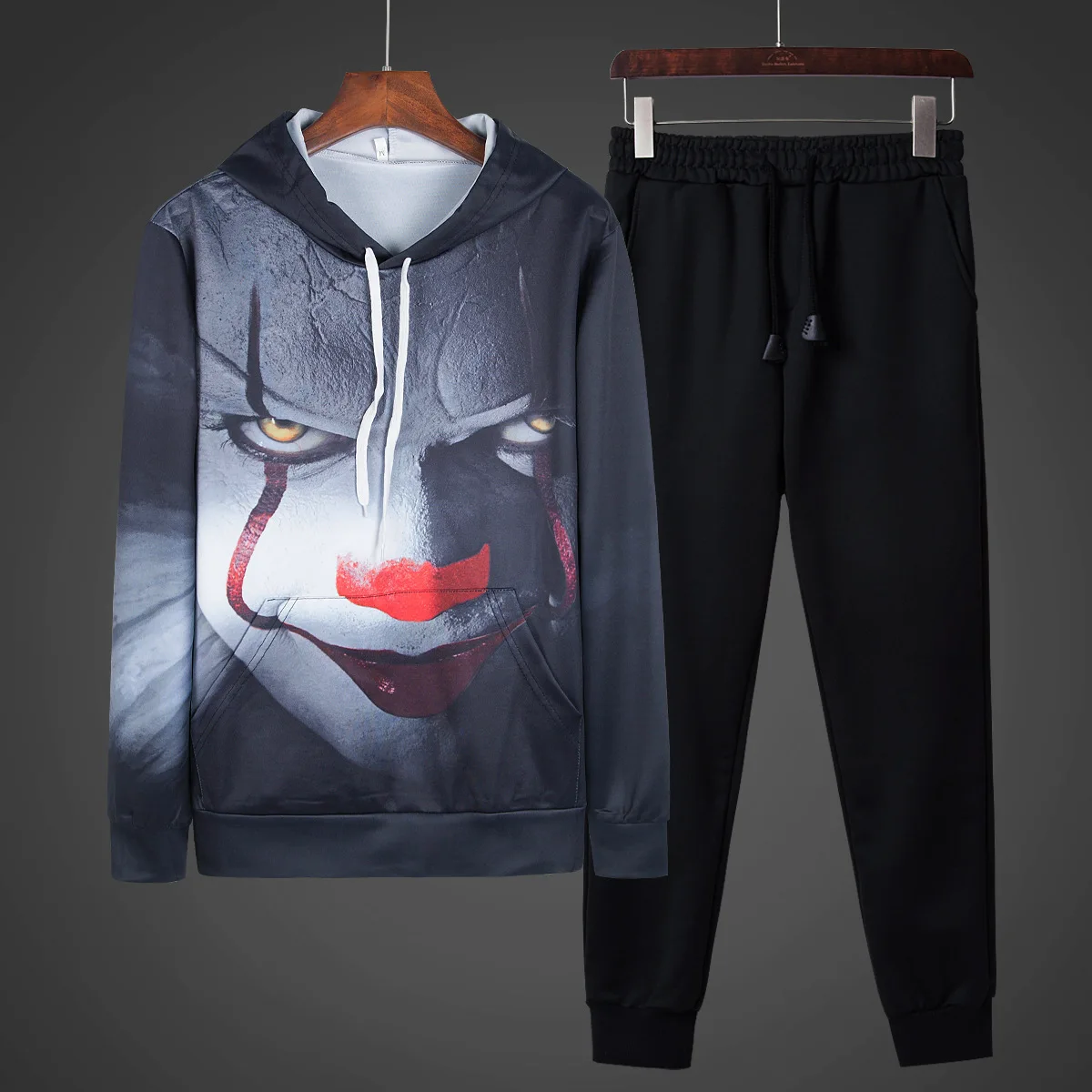 

2019 Spring And Autumn New Style Men 3D Clown Hoodie Sports Set Plus-sized Versatile Casual Hoodie Coat