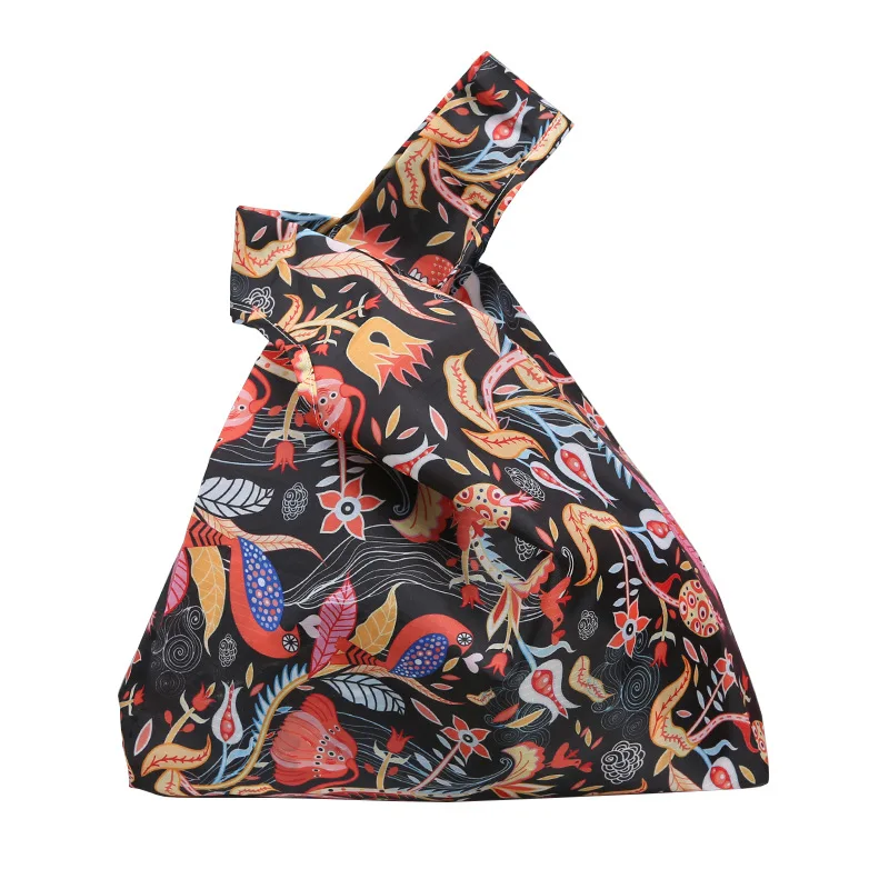 

Japanese Foldable flower Shopping Bag Light And Large Capacity Single Shoulder Bag Hand Bag Waterproof Nylon Bag