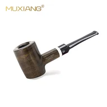 

RU-Handmade Hammer Style Ebony Pipe 9mm Filter Tobacco Smoking Pipe Wooden Pipes With Accessories Men's Gift ac0026