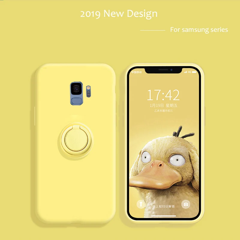 Жидкий силиконовый чехол для samsung Galaxy A50 A70 A10 автомобильный держатель чехол для samsung S10 Plus Lite 5G S9 Plus S8 Plus Note 9 A80 A30