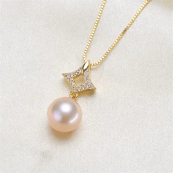 

Silvery Pearl Pendant Accessories DIY Jewelry S925 Sterling Silver Pendant Jewelry Making For Women Vintage Fashion