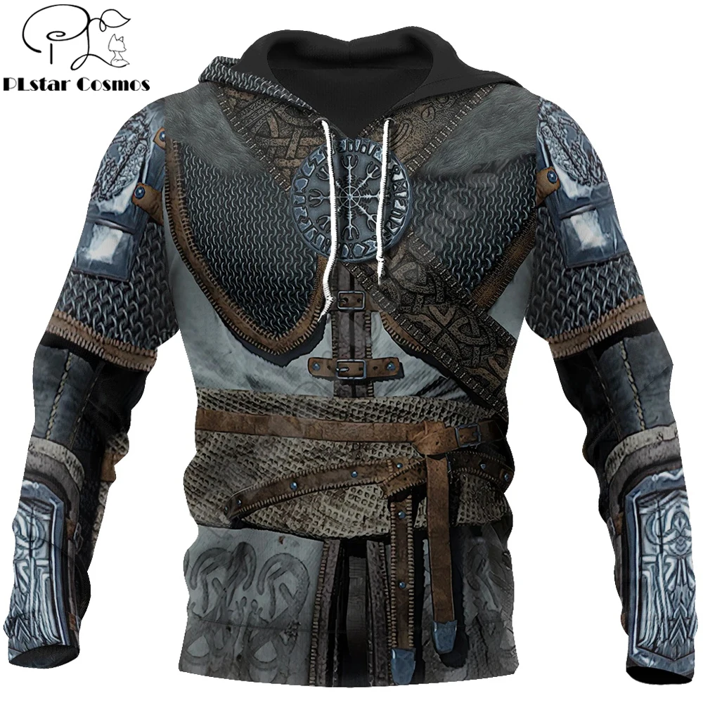 Mejor precio Viking Armor-Sudadera con capucha para hombre y mujer, prenda deportiva con estampado 3D de tatuaje, estilo Harajuku, Casual, con cremallera, WJ002 85ZdobXQ3