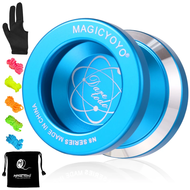 N8 Unresponsive Yoyo Aluminum Metal Undersized yoyo ball 5 Strings YoYo Bag Glove