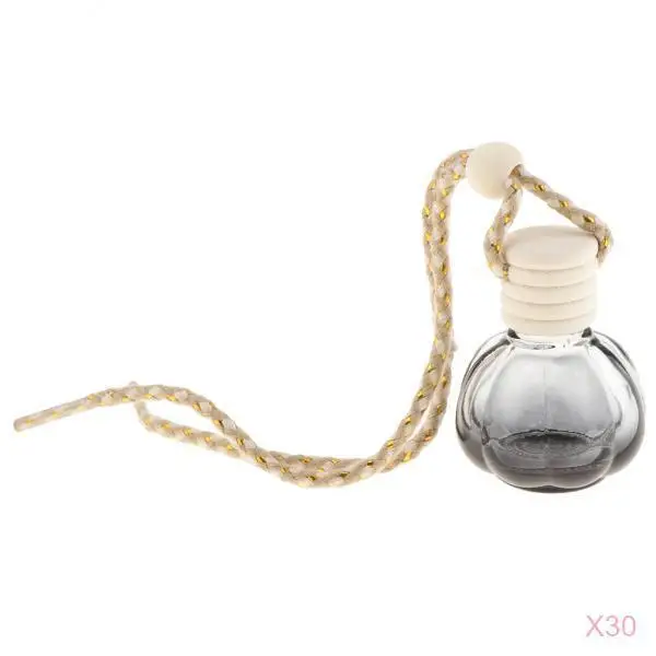 30Pcs Empty Glass Bottle Fragrance Car-styling Car Hanging Perfume Pendant Auto Decoration For Essential Oils Diffuser 10ml