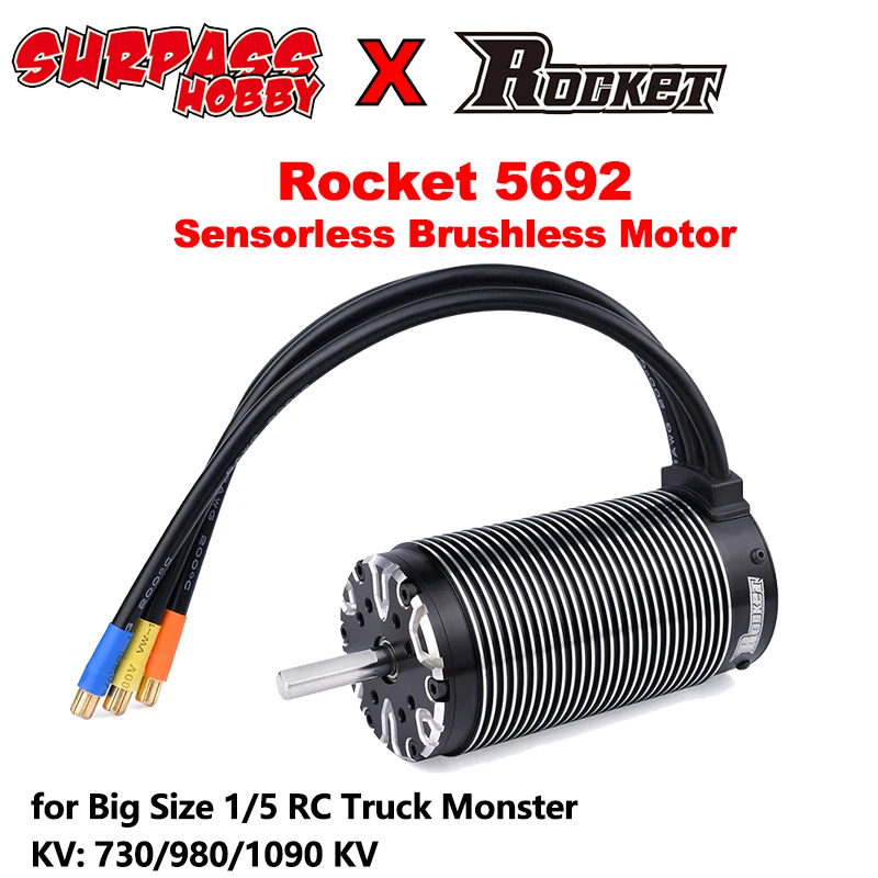 Surpass Hobby ROCKET 5692 4-полюсный 12 Слот 730KV 980KV Бессенсорный бесщеточный двигатель для 1/5 RC
