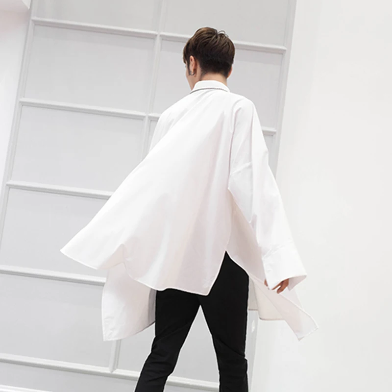 Супер большой длинный свободный рукав летучая мышь дикая широкая рубашка куртка мужская большая версия bf ветер Корейская версия тенденции феи