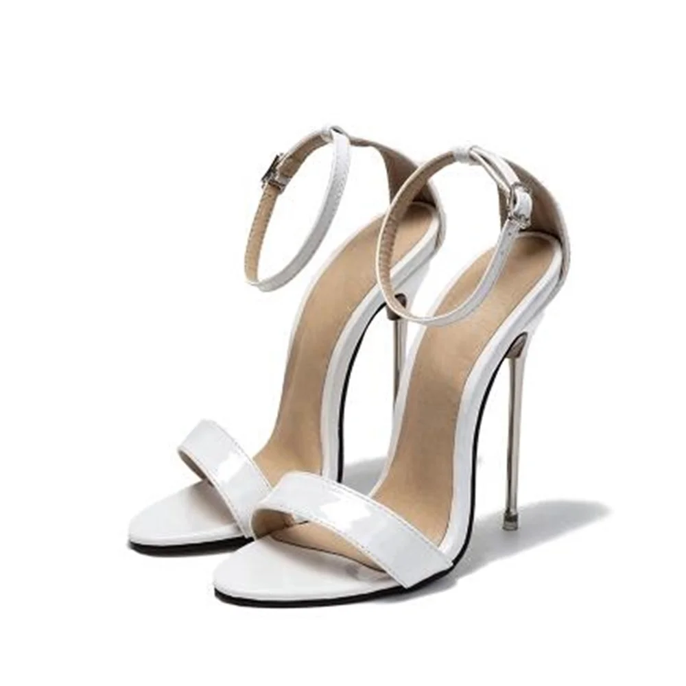 White Patent Metal Stiletto Heel Court Shoes | New Look