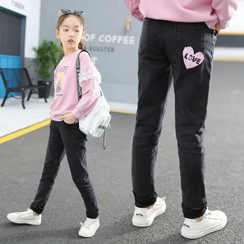 

Girls' slim-fit jeans spring 2020 new Korean version of children's spring and autumn stretch trousers