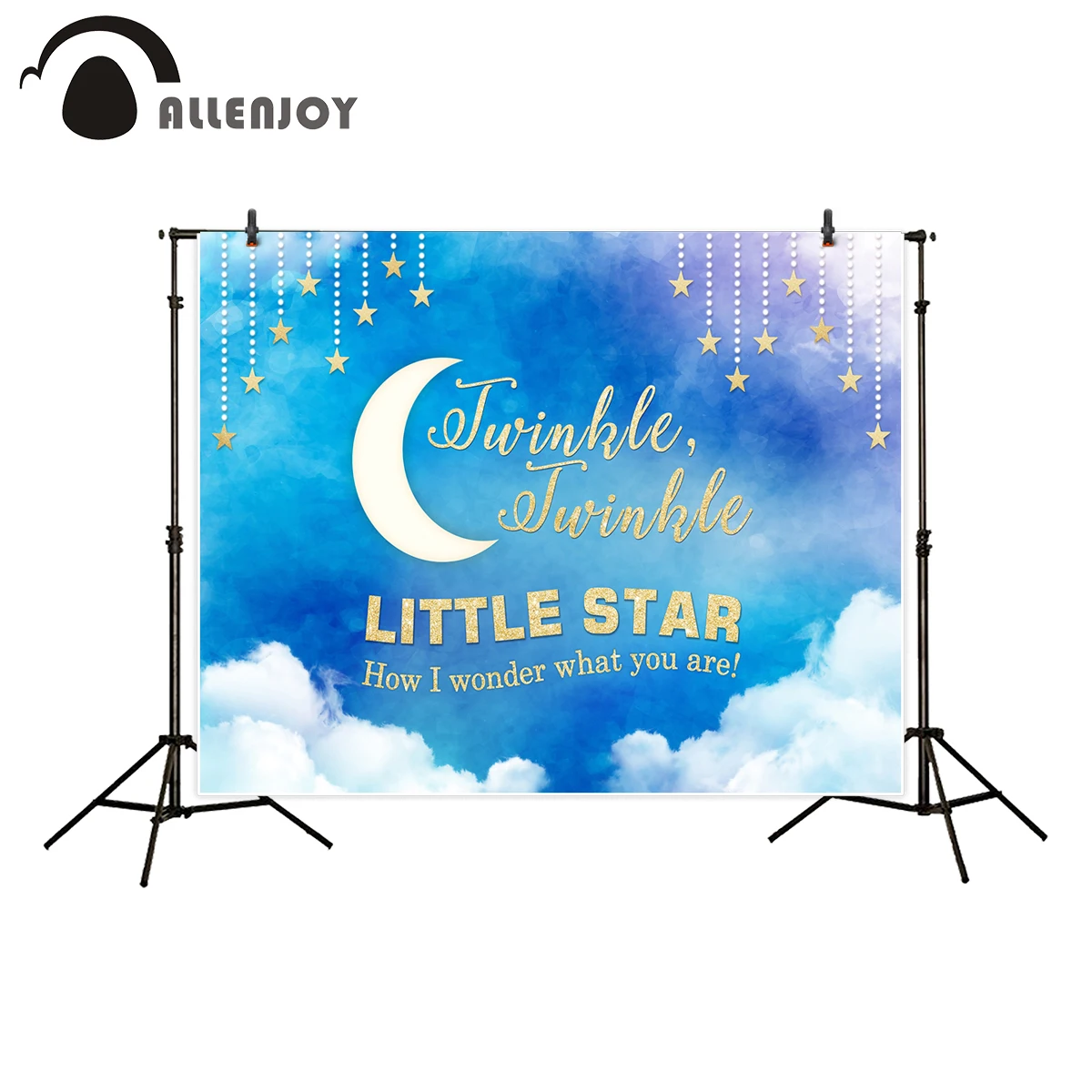 Allenjoy хорошая ночь обои голубое небо облака Луна боке Baby Shower поставки Твин маленькая звезда ребенок день рождения баннер